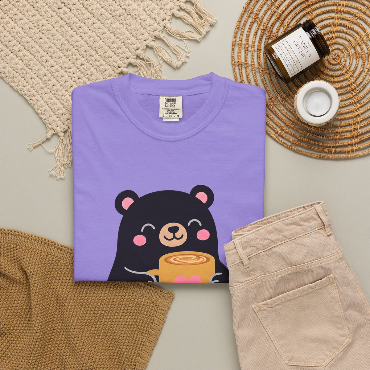 Bear Coffee Cup Coffee Animal Gift Cute Mug Coffee Fan Coffee Mug Kawaii Minimalist T-Shirt