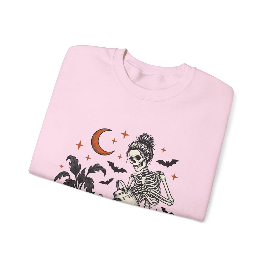 Skeleton Gardener Sweatshirt Mom Halloween Gift Women Tattoo Sweatshirt Bones Sweatshirt Mother Enthusiast Ink Sweatshirt Spooky Graphic Vintage Houseplants