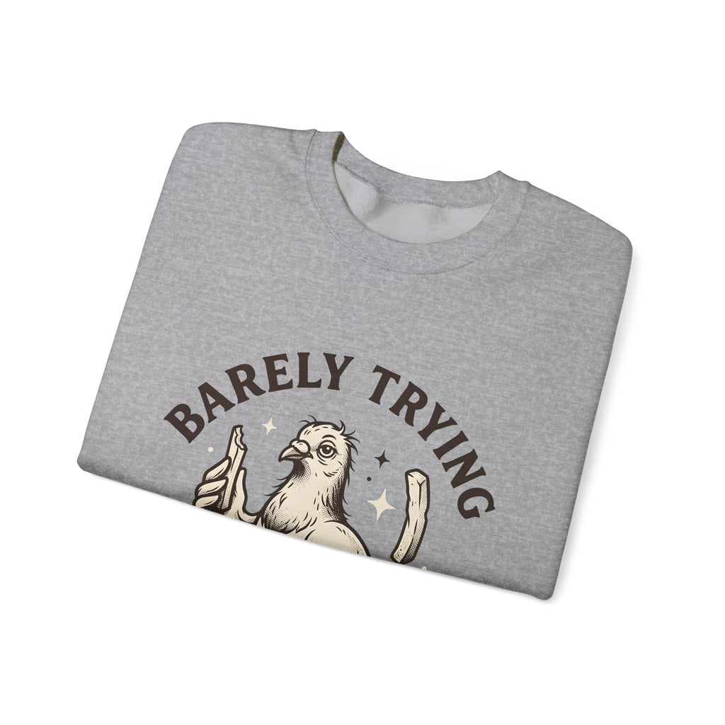 Bird Fries Animal Comedy Gift Antique Fried Chicken Pet Fan Vintage Humor Doodle Twinkles Sweatshirt