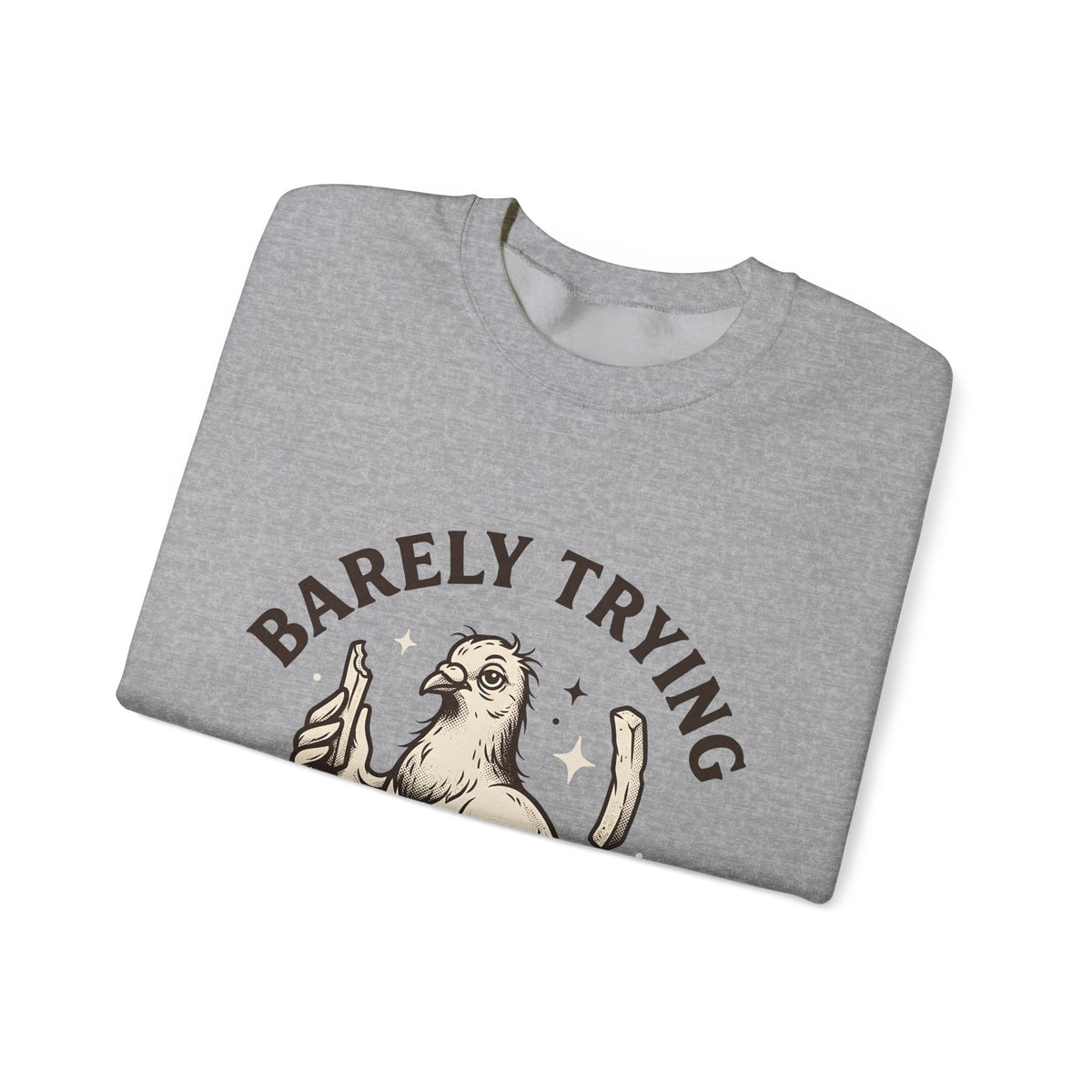 Bird Fries Animal Comedy Gift Antique Fried Chicken Pet Fan Vintage Humor Doodle Twinkles Sweatshirt
