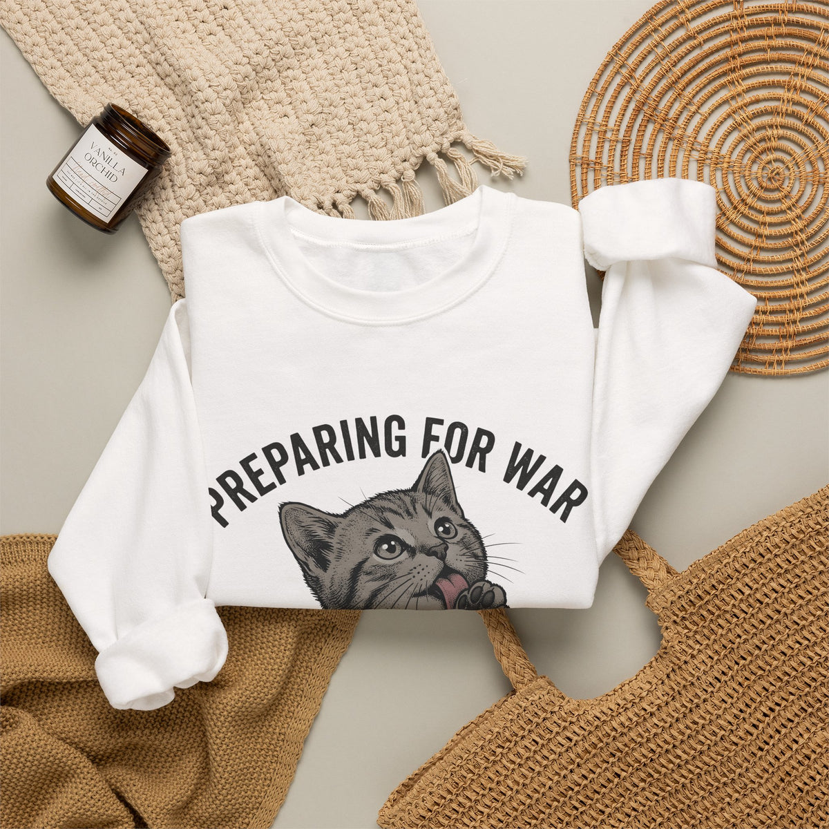 Striped Cat Cat Jokes Gift Sketch Tabby Cat Feline Fan Drawing Retro Claw Sweatshirt