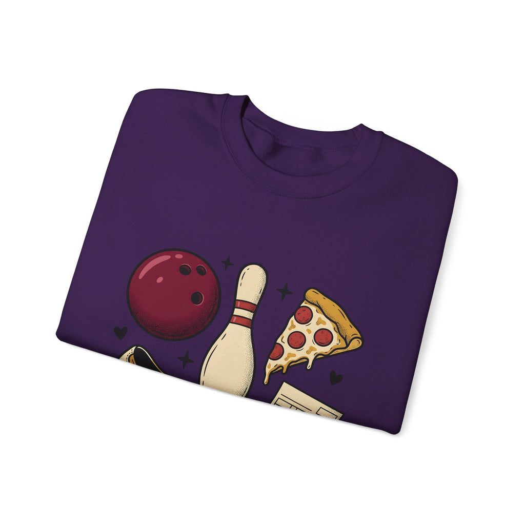 Bowling Ball Pins Sweatshirt Bowling Cuisine Gift Women Classic Sweatshirt Bowling Pins Sweatshirt Bowler Fan Vintage Sweatshirt Food Graphic Old School