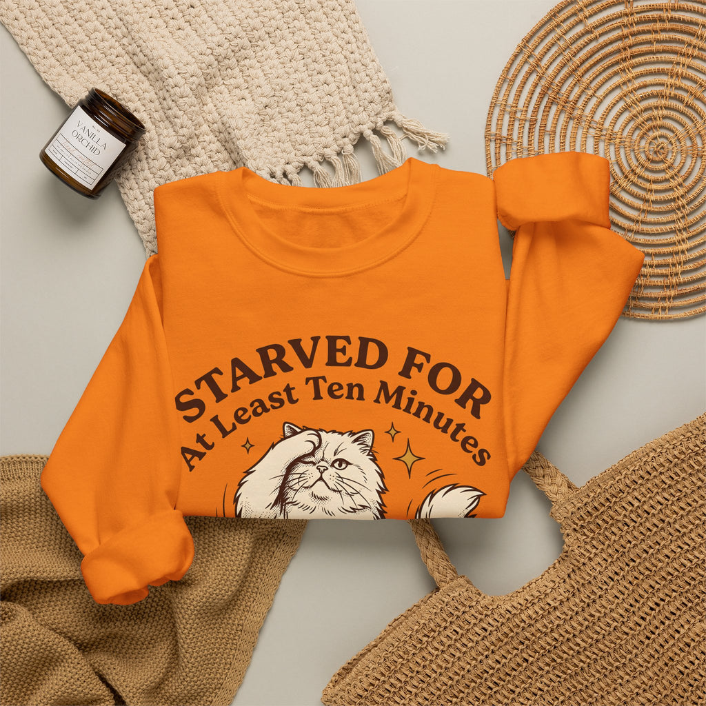 Persian Cat Cat Humor Gift Hand Drawn Cat Feline Fan Illustrated Vintage Food Bowl Sweatshirt