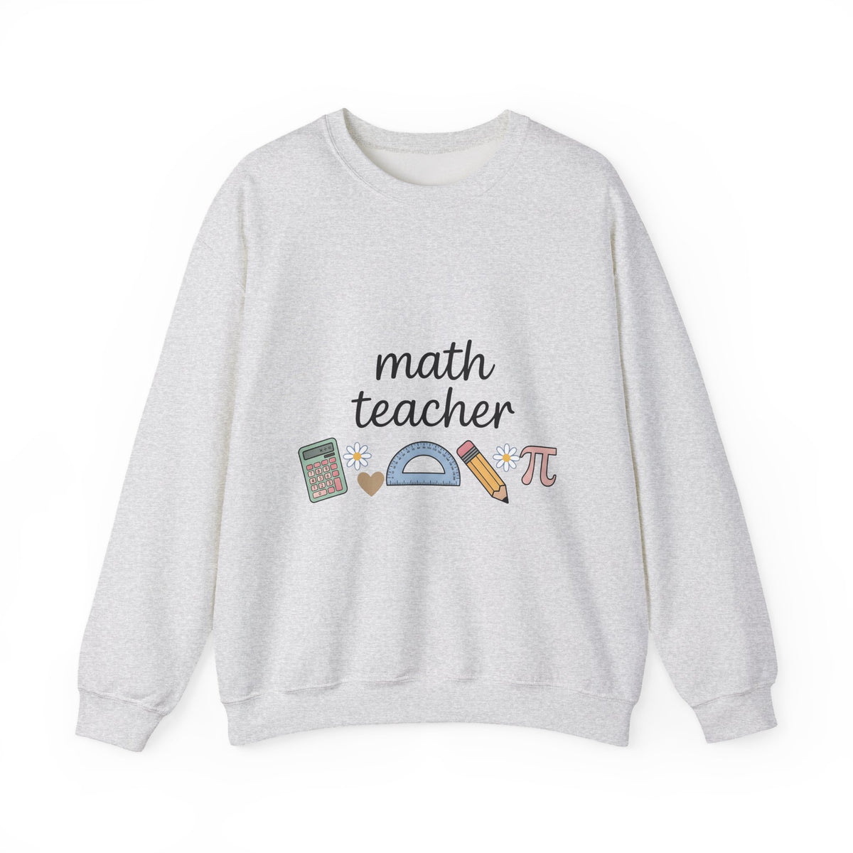Math Tools Sweatshirt Teacher School Gift Women Cute Sweatshirt Geometry Sweatshirt Educator Enthusiast Adorable Sweatshirt Classroom Graphic Hand Drawn Daisy