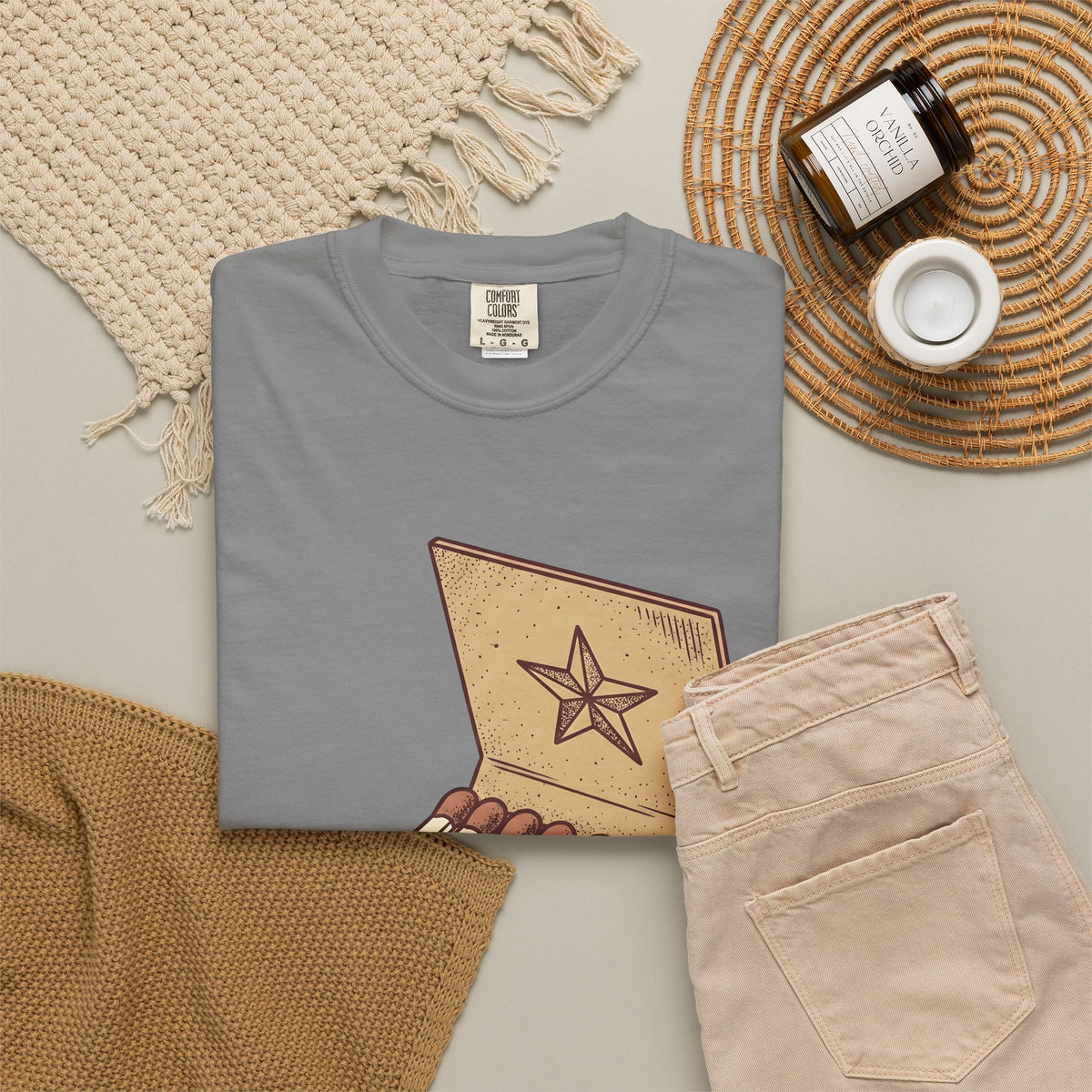 Matchbook Star T-Shirt Cowgirl Gypsy Gift Women Retro T-Shirt Matchcover T-Shirt Cowgirl Fan Vintage T-Shirt Bohemian Graphic Sketch Cowboy T-Shirt