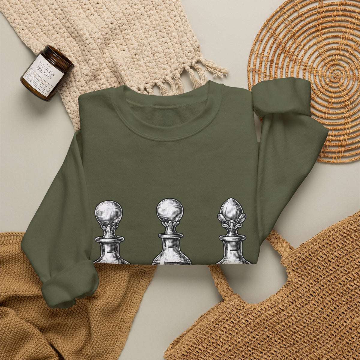 Elixir Jars Sweatshirt Boho Chic Party Gift Women Hand Drawn Sweatshirt Apothecary Jars Sweatshirt Bohemian Fan Illustrated Sweatshirt Rave Graphic Macabre