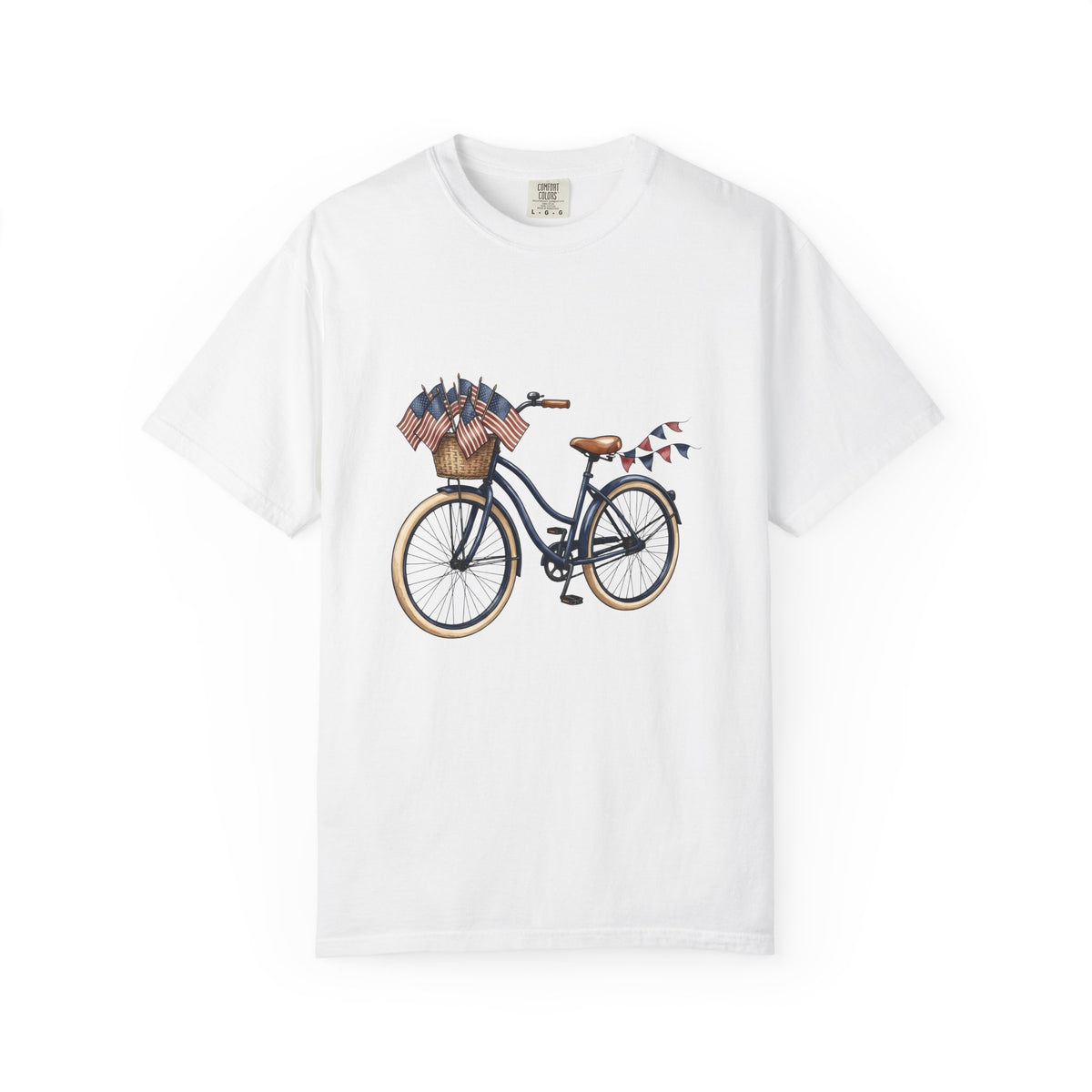 American Bike T-Shirt 4th Of July Vacation Gift Women Cartoon T-Shirt Motorcycle T-Shirt Independence Day Enthusiast Comic T-Shirt Travel Graphic