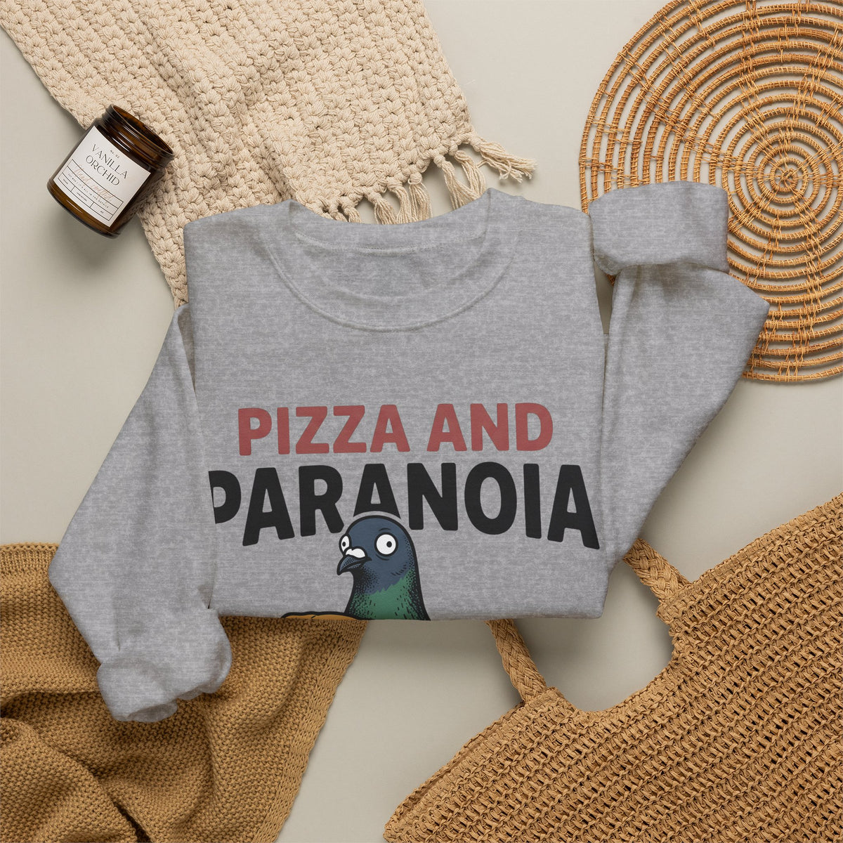 Bird Pizza Sweatshirt Funny Wildlife Gift Women Animated Sweatshirt Pizza Sweatshirt Humor Fan Cartoon Sweatshirt Animal Graphic Retro Meal Sweatshirt