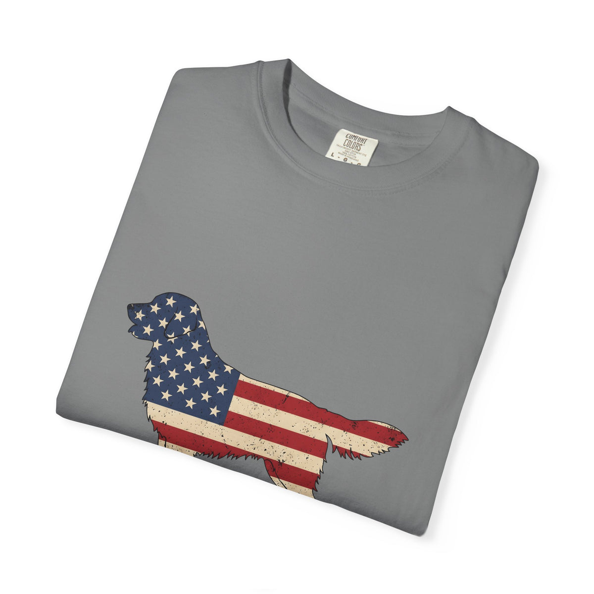 Golden Retriever America Canine Gift Sketch Retriever Patriot Fan Dog Drawing Cartoon American T-Shirt