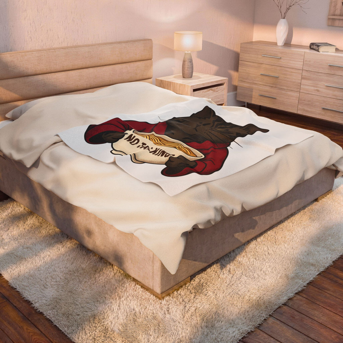 Angry Cat Blanket Cat Jokes Gift Women Comic Blanket Feline Blanket Cat Fan Cartoon Blanket Humor Graphic Retro Noodle Bowl Blanket