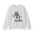 Raccoon Illustration Sweatshirt Animals Holiday Gift Women Sketch Sweatshirt Trash Panda Sweatshirt Wildlife Fan Drawing Graphic Christmas Retro Peppermint
