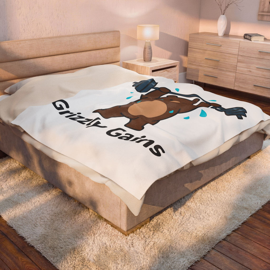 Bear Lifting Blanket Fitness Workout Gift Women Comic Blanket Grizzly Blanket Gym Enthusiast Cartoon Blanket Exercise Graphic Simple Weights Blanket