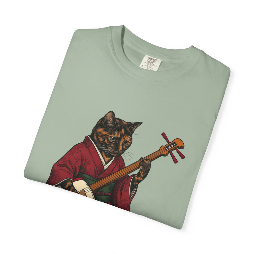 Yukata Cat T-Shirt Cat Sound Gift Women Asian Art T-Shirt Cat T-Shirt Feline Fan Japanese Art T-Shirt Music Graphic Hand Drawn Piano T-Shirt