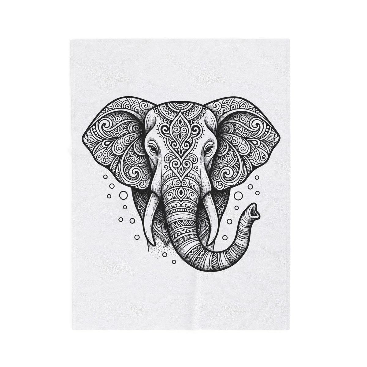 Elephant Art Blanket Boho Chic Critter Gift Women Hippie Blanket Pachyderm Blanket Bohemian Fan Psychedelic Blanket Animal Graphic Line Art