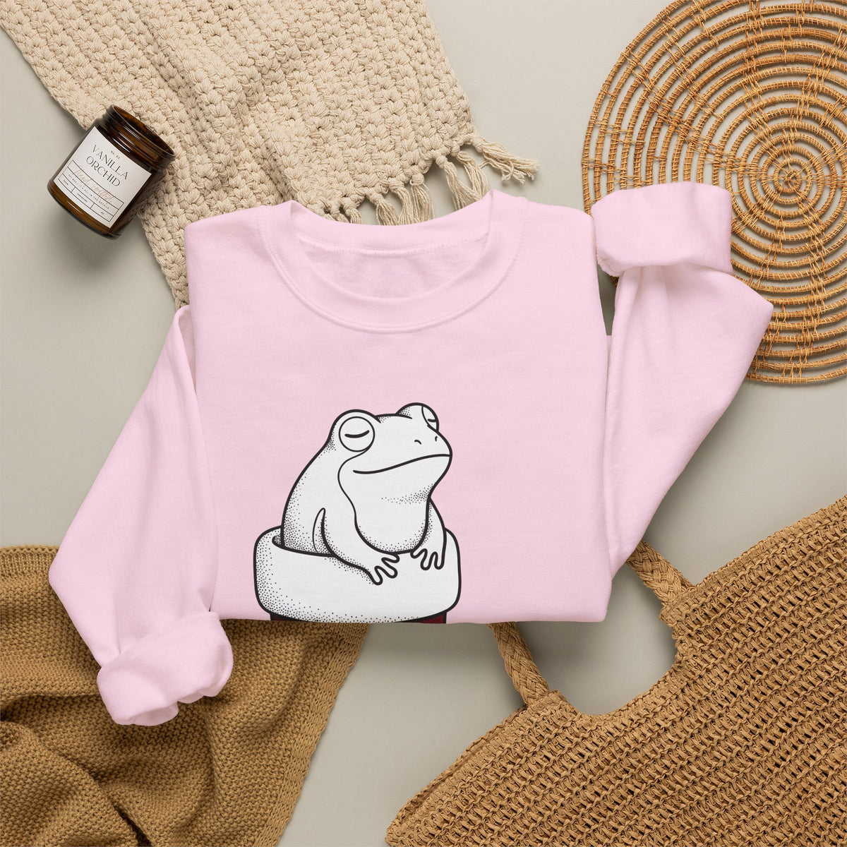 Frog Holiday Sock Sweatshirt Christmas Pet Gift Women Modern Sweatshirt Toad Sweatshirt Xmas Fan Holiday Sweatshirt Animal Graphic Doodle Xmas Stocking Sweatshirt
