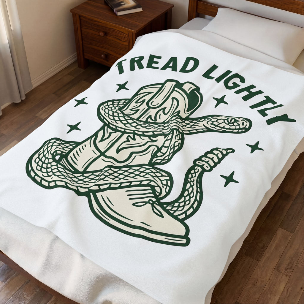 Serpent Cowboy Boot Western Camping Gift Rustic Snake Boot Cowboy Fan Country Outdoor Retro Blanket