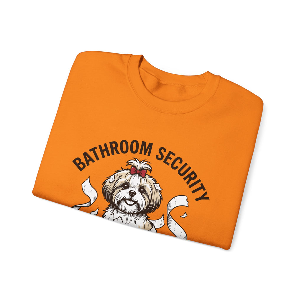 Shih Tzu Puppy Sweatshirt Dog Joke Gift Women Comic Sweatshirt Puppy Sweatshirt Dog Fan Cartoon Sweatshirt Humor Graphic Sketch Bathroom Paper Sweatshirt