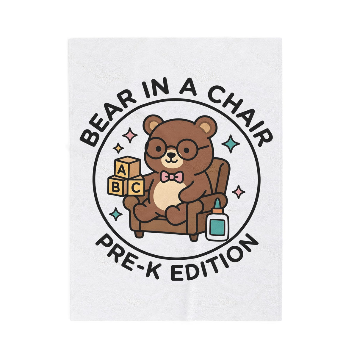 Bear Seat Blanket Teachers Education Gift Women Adorable Blanket Chair Blanket Educator Enthusiast Learning Blanket Educational Graphic Comic
