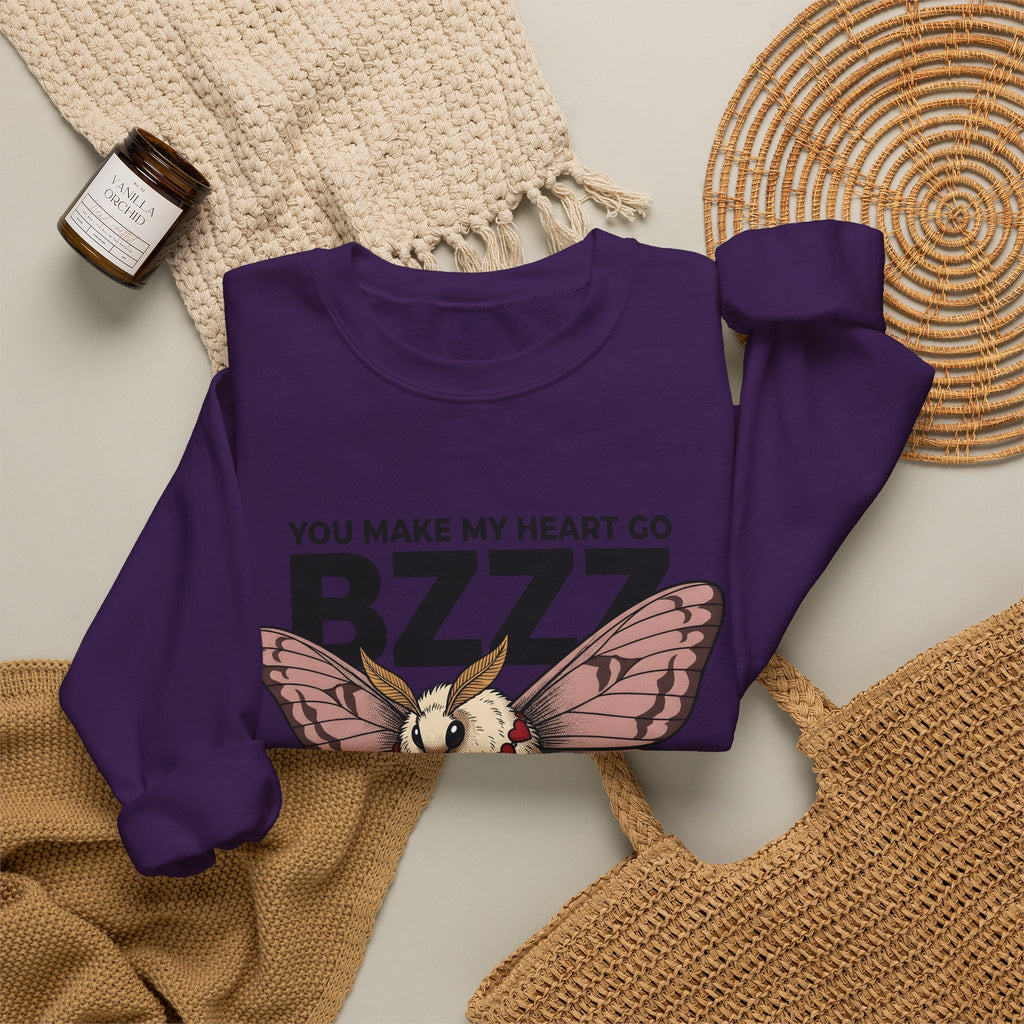 Moth Sweatshirt St. Valentine's Day Affection Gift Women Neo Traditional Sweatshirt Bug Sweatshirt Valentine Fan Vintage Sweatshirt Tender Graphic Antique