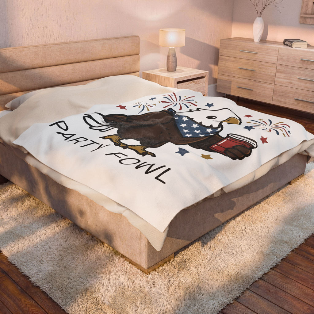 Bald Eagle Blanket 4th Of July Usa Gift Women Comic Blanket Eagle Blanket Independence Day Fan Cartoon Blanket American Graphic Vintage Fireworks