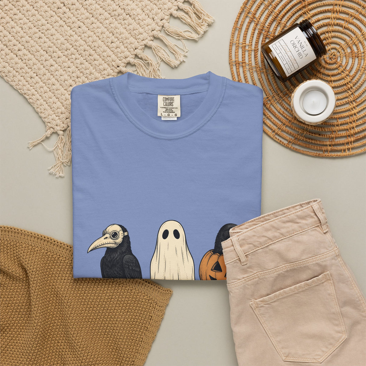 Raven Outfit T-Shirt Halloween Horror Gift Women Retro T-Shirt Crow Outfit T-Shirt Horror Fan Creepy Graphic T-Shirt Sketch Jack-O-Lantern T-Shirt