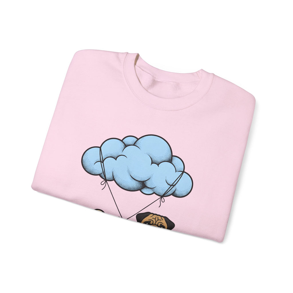 Pug Dog Sweatshirt Dog Animals Gift Women Cartoon Sweatshirt Puggle Sweatshirt Dog Fan Canine Graphic Pug Illustration Retro Cloud Sweatshirt