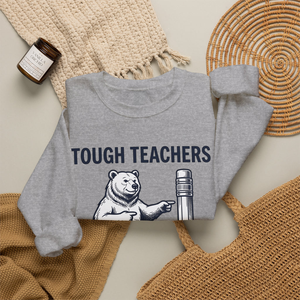 Bear Pen Sweatshirt Teachers Wildlife Gift Women Sketch Sweatshirt Pen Holder Sweatshirt Educator Enthusiast Drawing Illustration Retro Classroom Sweatshirt
