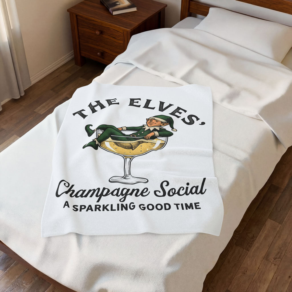 Elf Wine Glass Blanket Christmas Festivity Gift Women Rustic Blanket Wine Goblet Blanket Xmas Fan Vintage Blanket Holiday Graphic Classic