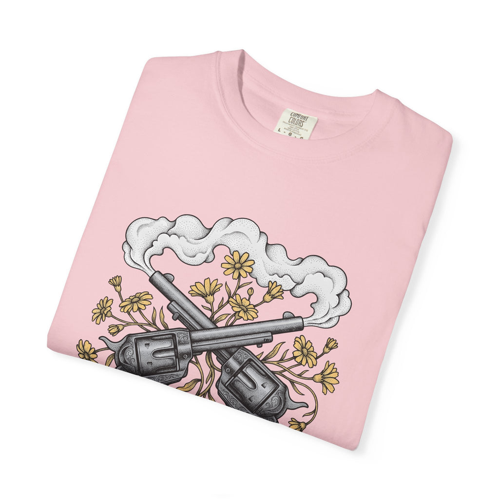 Crossed Guns T-Shirt Cowgirl Country Gift Women Neo Traditional T-Shirt Pistols T-Shirt Cowboy Fan Gunslinger T-Shirt Rural Graphic Rustic Field