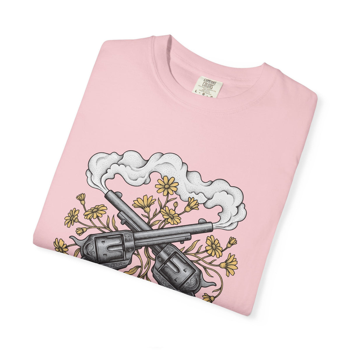 Crossed Guns T-Shirt Cowgirl Country Gift Women Neo Traditional T-Shirt Pistols T-Shirt Cowboy Fan Gunslinger T-Shirt Rural Graphic Rustic Field