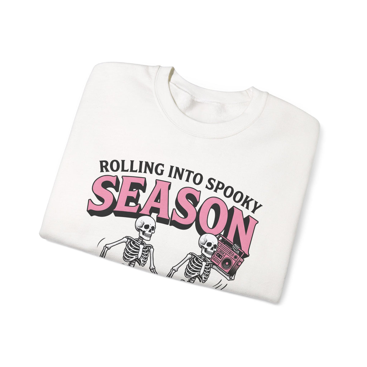 Skull Roller Skate Sweatshirt Halloween Celebration Gift Women Vintage Sweatshirt Roller Skating Sweatshirt Spooky Fan Retro Sweatshirt