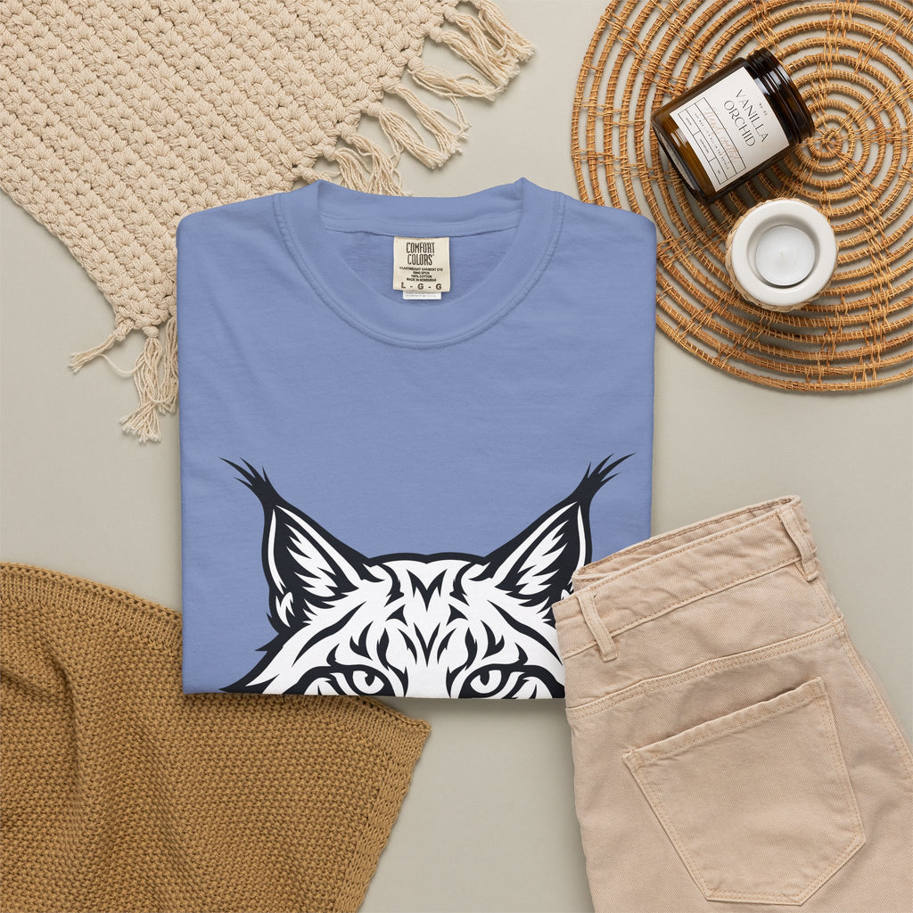 Lynx Head T-Shirt Cat Wildlife Gift Women Bold Line Art T-Shirt Bobcat T-Shirt Cat Fan Line Art T-Shirt Wildlife Graphic Tribal Wildcat T-Shirt
