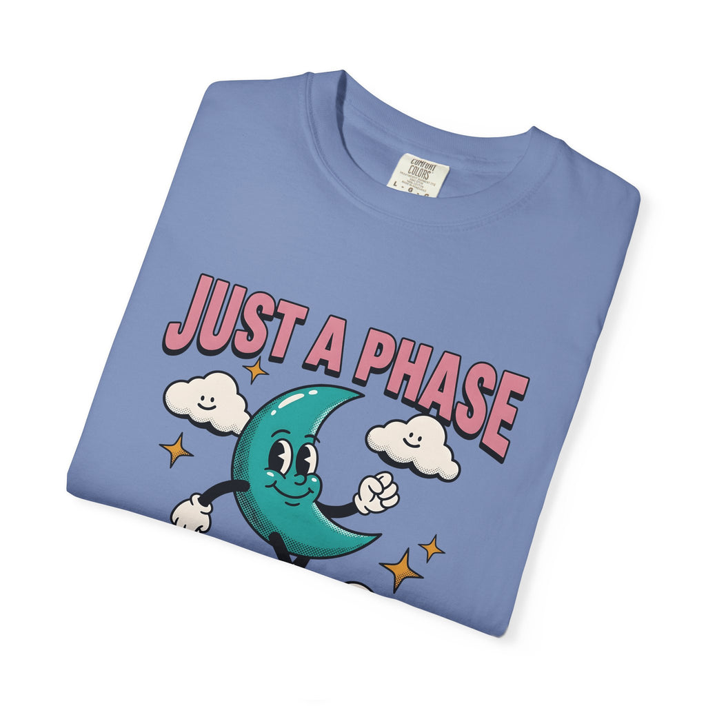 Moon Character Funny Stars Gift Hand Drawn Lunar Humor Fan Illustrated Celestial Sketch Cheerful T-Shirt