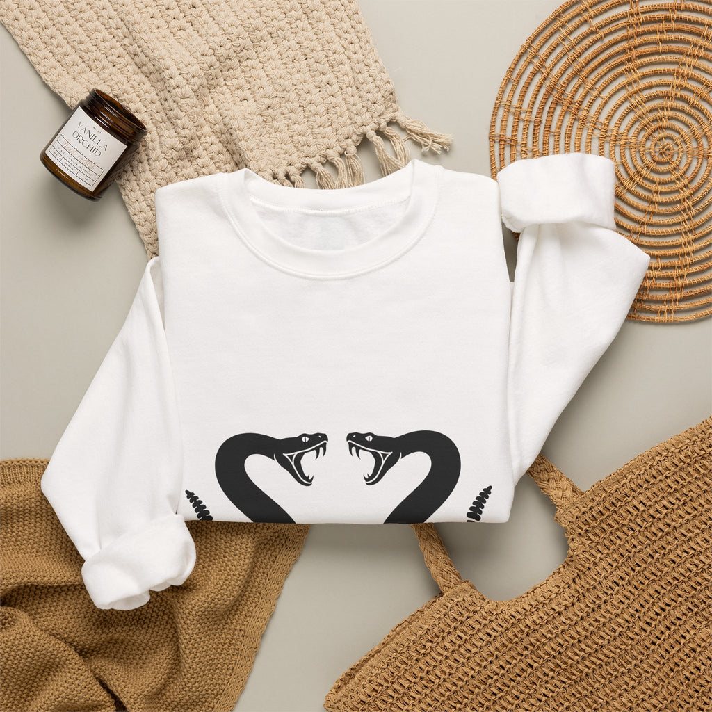 Rattlesnake Pair Sweatshirt Cowgirl Animal Gift Women Bold Sweatshirt Rattler Sweatshirt Rodeo Fan Graphic Design Illustration Western Mirrored Design