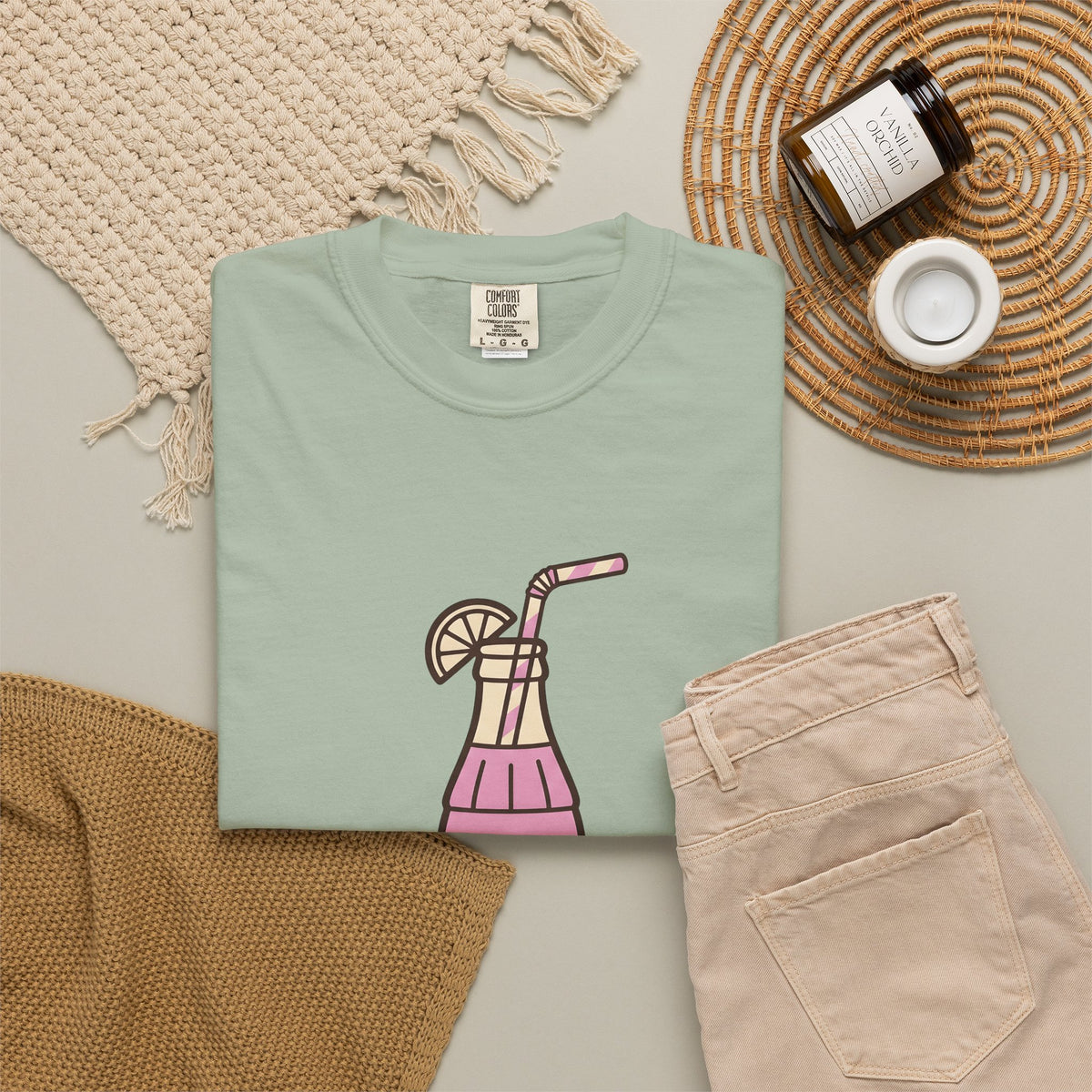 Soda Bottle T-Shirt Drinks Summertime Gift Women Cartoon T-Shirt Bottle T-Shirt Beverage Fan Pop Art T-Shirt Summer Graphic Vintage Lemon Wedge