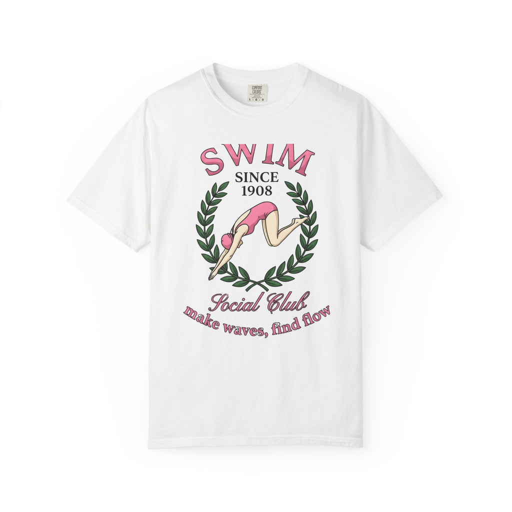 Swim Graphic T-Shirt Swimming Exercise Gift Women Antique T-Shirt Swimwear T-Shirt Aquatic Enthusiast Vintage T-Shirt Fitness Graphic Old School