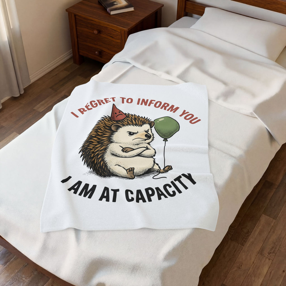Hedgehog Art Blanket Funny Creatures Gift Women Whimsical Blanket Porcupine Blanket Humor Fan Cartoon Blanket Animal Graphic Sketch Balloon Blanket