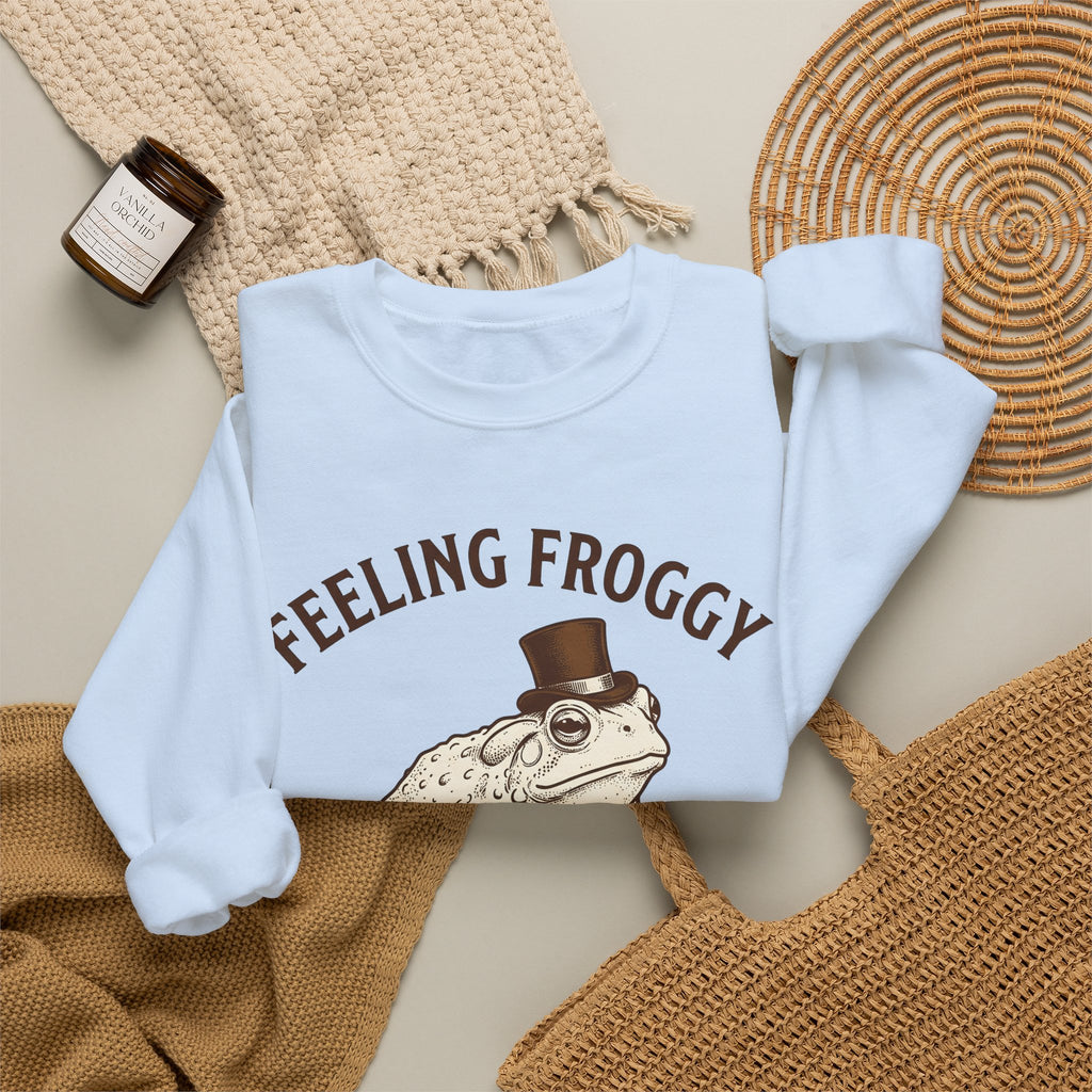 Toad Top Hat Sweatshirt Funny Animal Gift Women Vintage Sweatshirt Frog Sweatshirt Humor Fan Retro Sweatshirt Creature Graphic Hand Drawn Animal Humor Sweatshirt