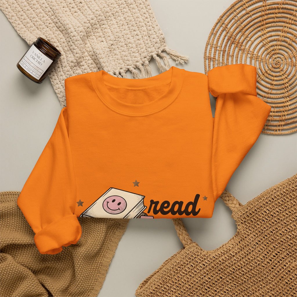 Stacked Books Teachers Reading Gift Cartoon Book Pile Educator Enthusiast Comic Literacy Retro Sweatshirt