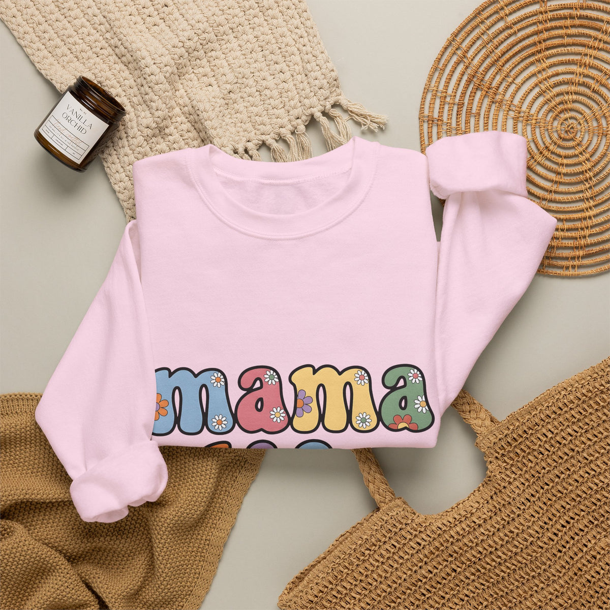 Bloom Typography Sweatshirt Moms Relatives Gift Women Boho Sweatshirt Typography Sweatshirt Motherhood Enthusiast Bohemian Sweatshirt Family Graphic Classic