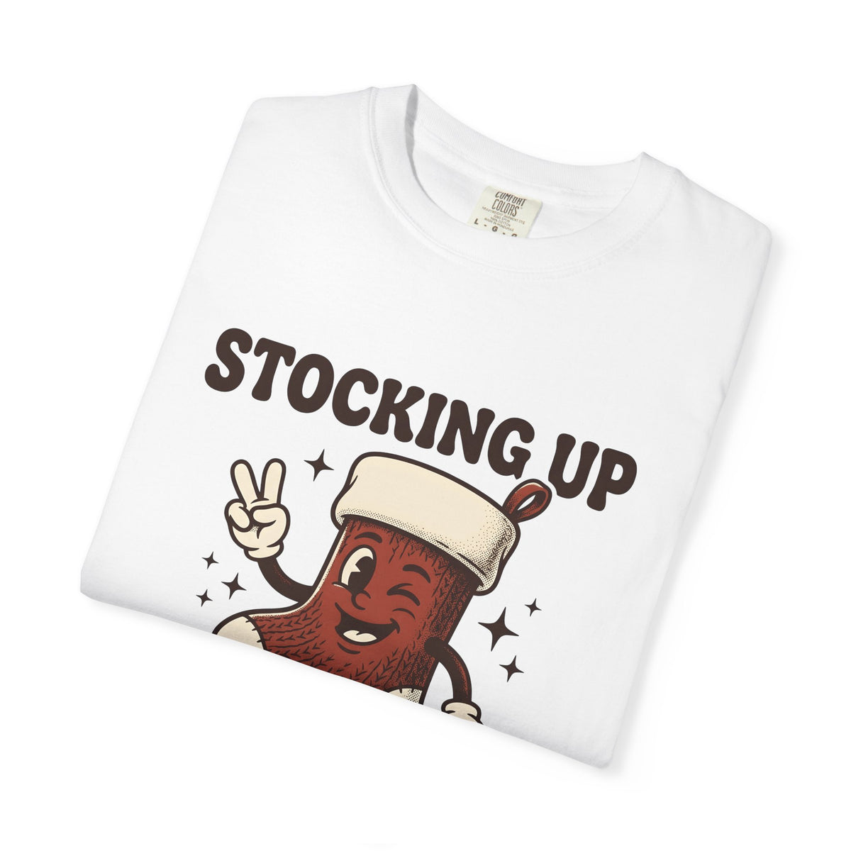 Christmas Stocking Character Christmas Humor Gift Vintage Stocking Holder Christmas Fan Retro T-Shirt