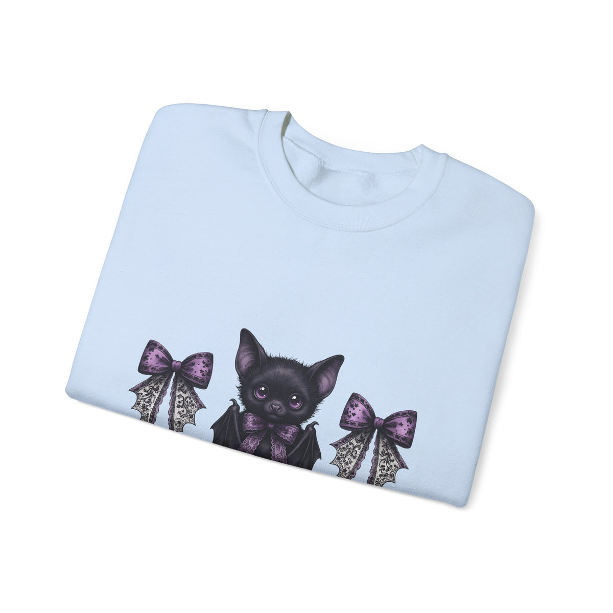 Sweet Bat Halloween Occult Gift Anime Vampire Horror Fan Manga Esoteric Hand Drawn Frill Sweatshirt