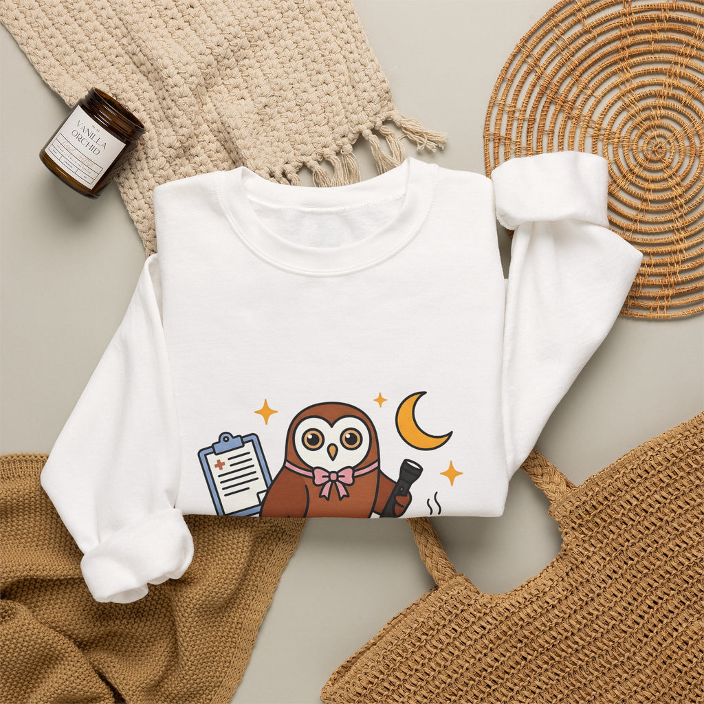 Owl Nurses Espresso Gift Comic Owl Sweatshirt