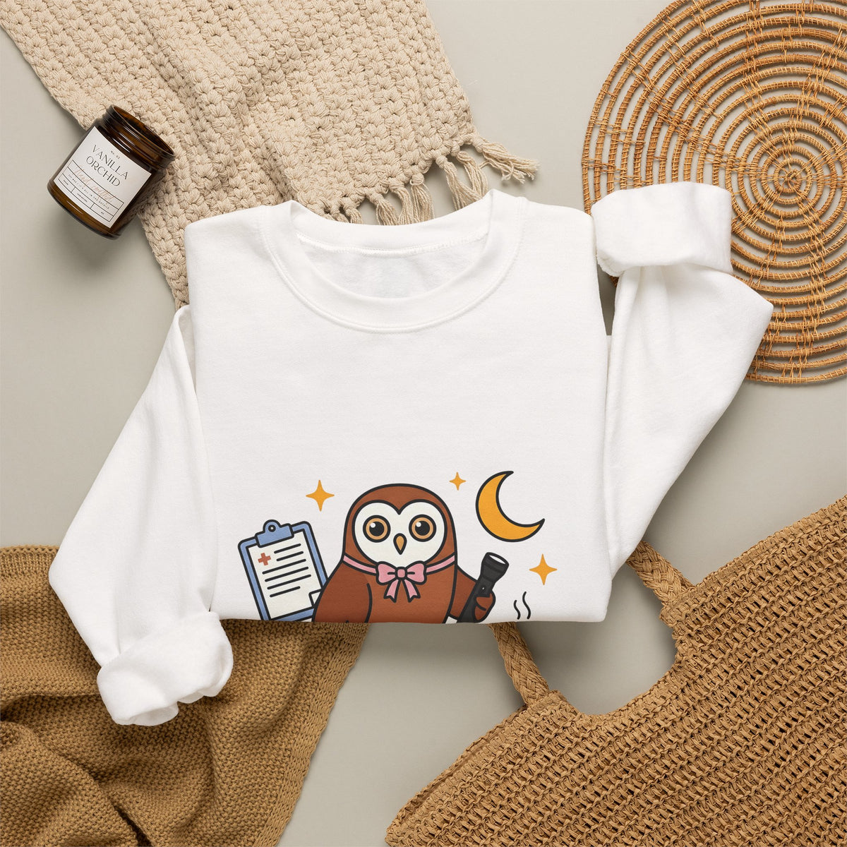 Owl Nurses Espresso Gift Comic Owl Sweatshirt