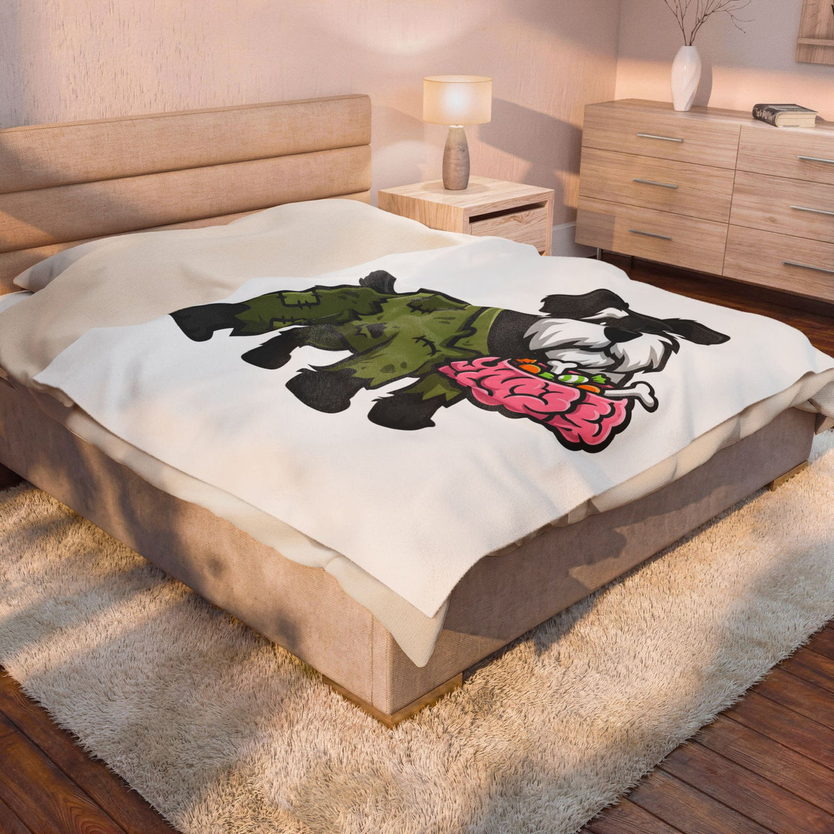 Schnauzer Pet Blanket Halloween Animal Gift Women Animated Blanket Dog Blanket Horror Fan Cartoon Blanket Creature Graphic Classic Candy Container
