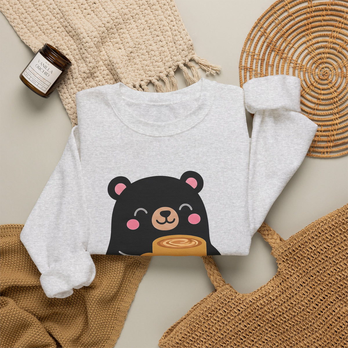 Bear Coffee Cup Coffee Animal Gift Cute Mug Coffee Fan Coffee Mug Kawaii Minimalist Sweatshirt