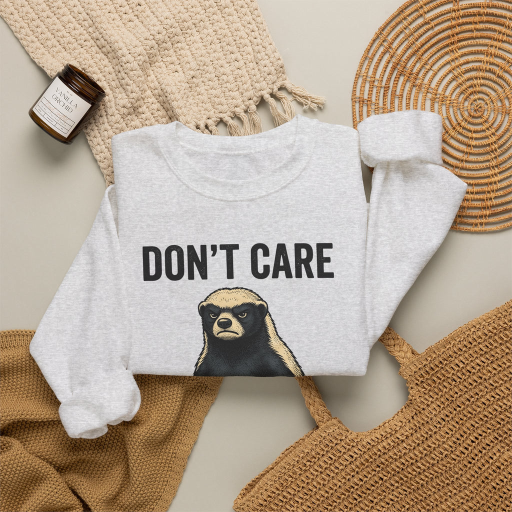 Honey Badger Boots Sweatshirt Cowgirl Wildlife Gift Women Retro Sweatshirt Combat Boots T