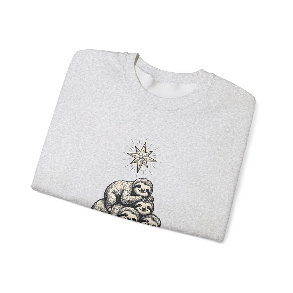 Sloth Stack Sweatshirt Animals Holiday Gift Women Hand Drawn Sweatshirt Sloth Pile Sweatshirt Wildlife Fan Hand Drawn Sweatshirt Christmas Graphic Vintage Star