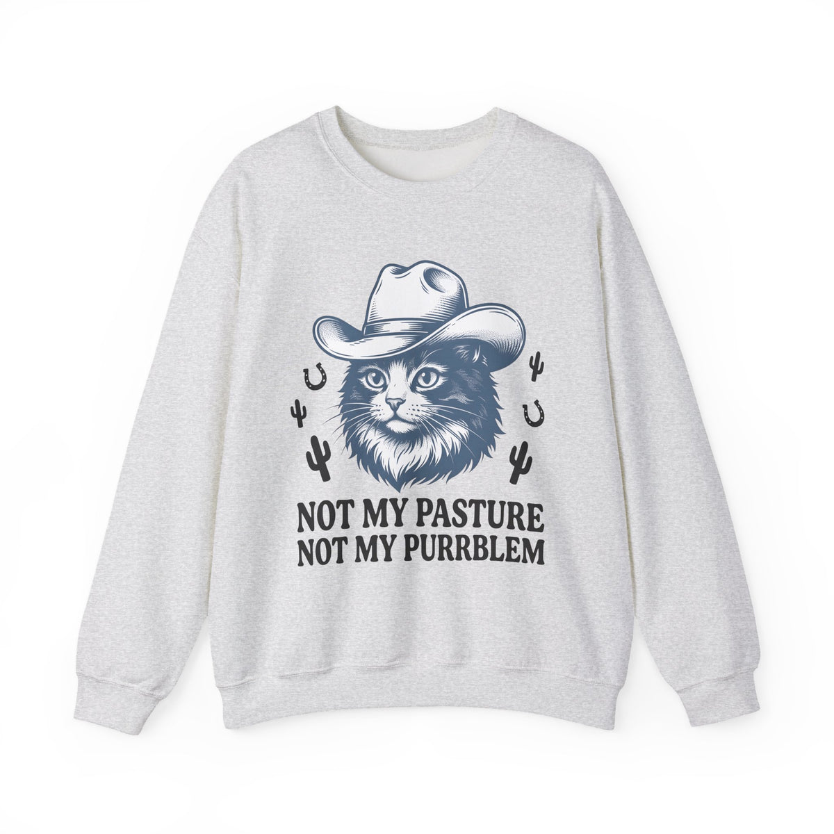 Western Cat Sweatshirt Cat Cowboy Gift Women Distressed Sweatshirt Kitty Sweatshirt Cat Fan Frayed Sweatshirt Rodeo Graphic Doodle Desert Plant Sweatshirt