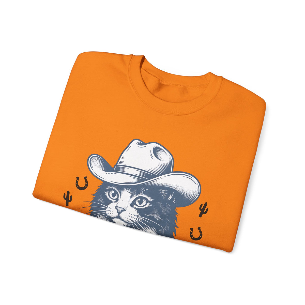 Western Cat Sweatshirt Cat Cowboy Gift Women Distressed Sweatshirt Kitty Sweatshirt Cat Fan Frayed Sweatshirt Rodeo Graphic Doodle Desert Plant Sweatshirt